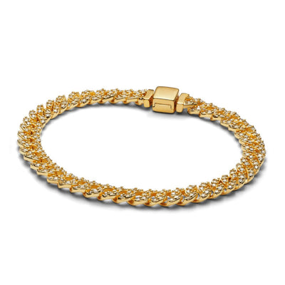 Cuban Link Moissanite Bracelet in 18K Gold