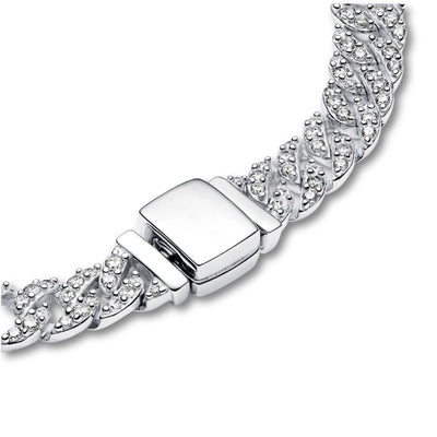Pave Cuban Bracelet | White Gold