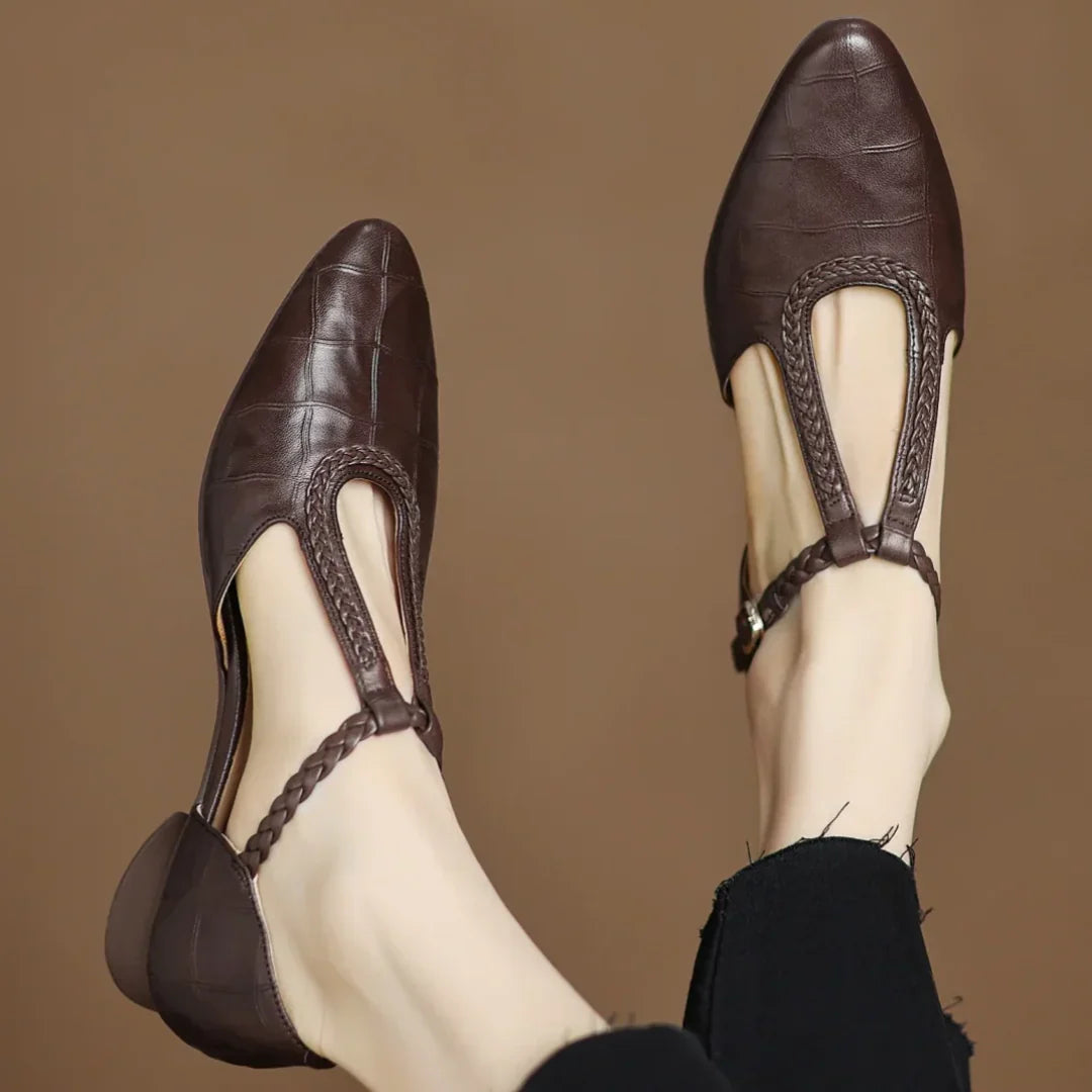 Nylah | Vintage Charm T-Strap Flats