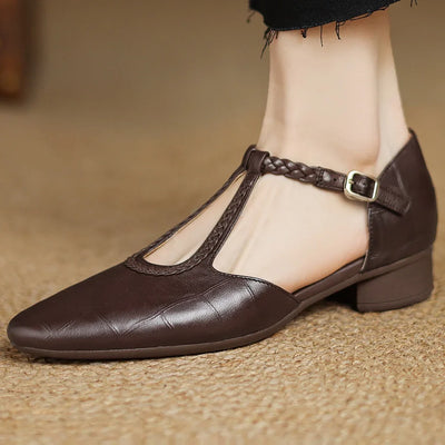 Nylah | Vintage Charm T-Strap Flats