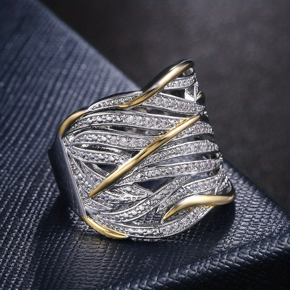 Elegant multi-layered twisted ring
