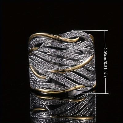 Elegant multi-layered twisted ring