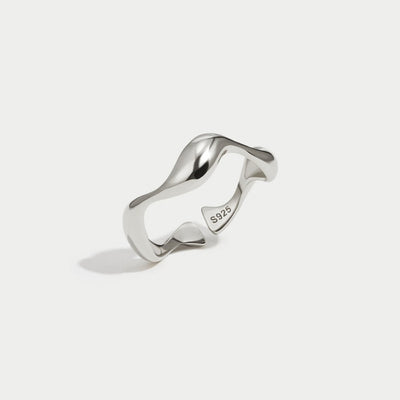 Silver wave ring