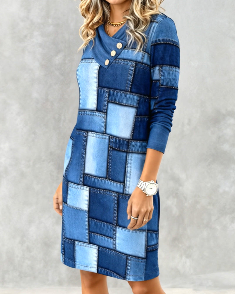 Harper | Patchwork Denim Dress