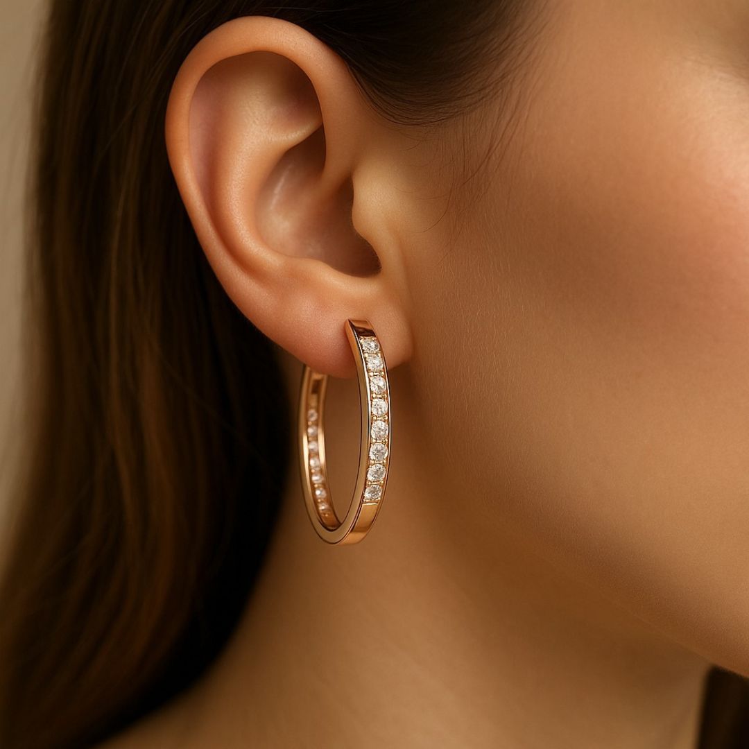 Elegant Zirconia Earrings in Gold