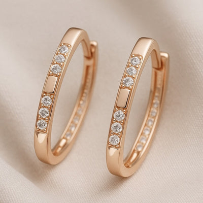 Elegant Zirconia Earrings in Gold
