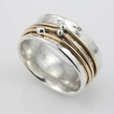 Shine - vintage gold layer silver ring
