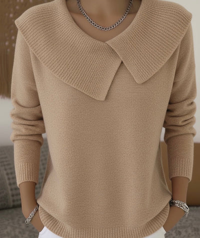 Elaine | Graceful Folded-Collar Sweater