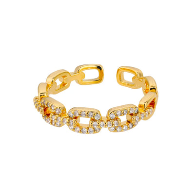 Classic Zircon Twist Chain Ring