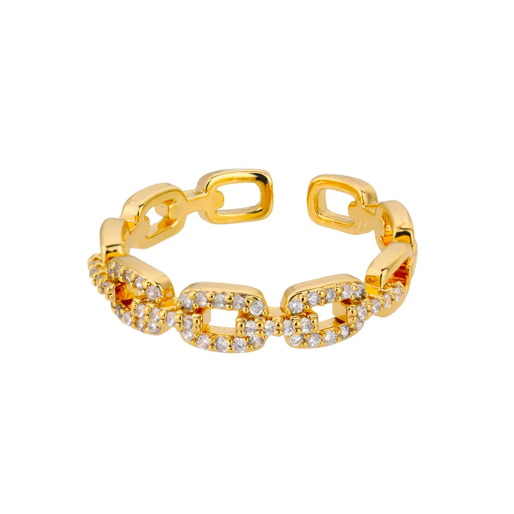 Classic Zircon Twist Chain Ring