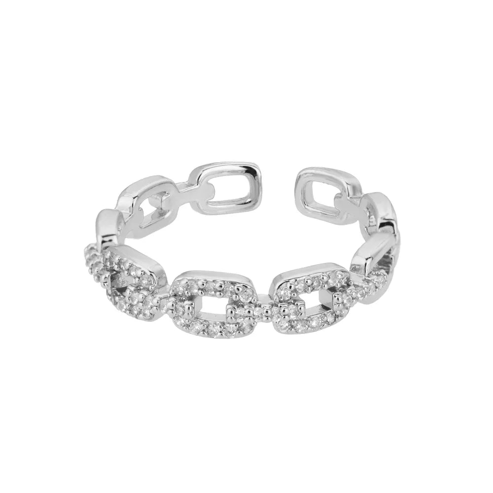 Classic Zircon Twist Chain Ring