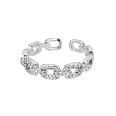 Classic Zircon Twist Chain Ring