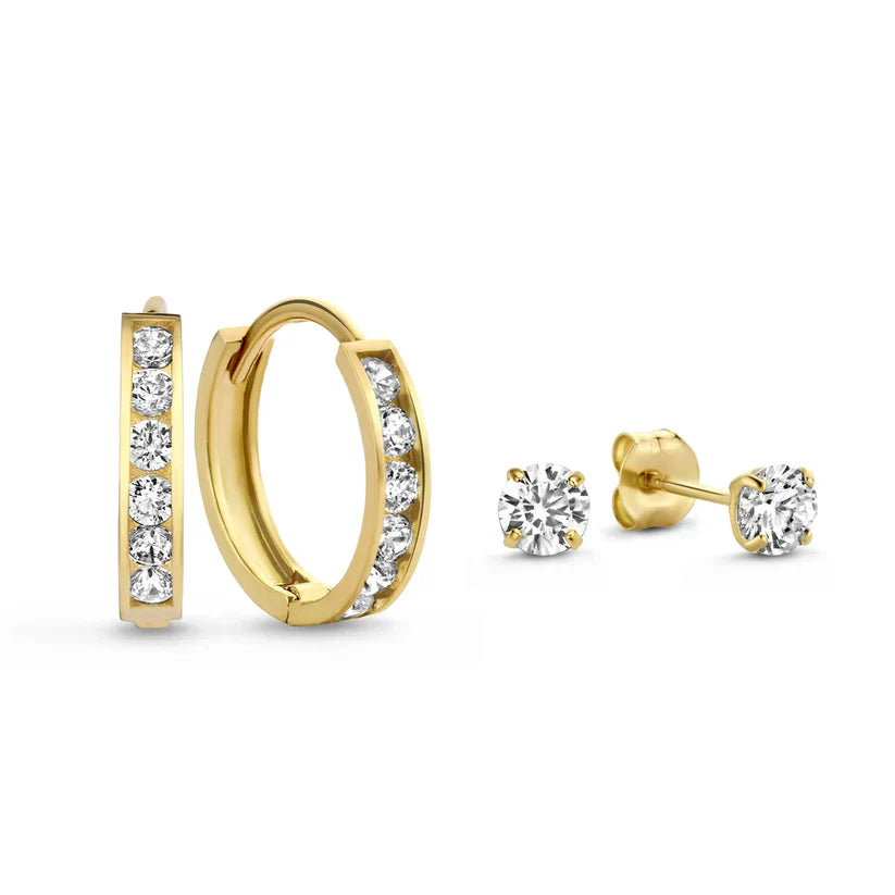 Dara Brillane 14k Gold Earrings Set