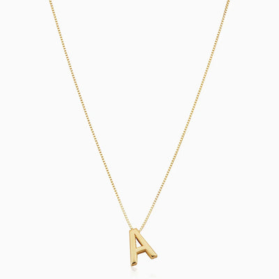 Love letter initial necklace | Gold