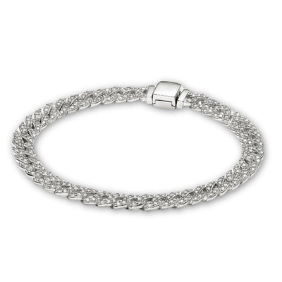 Pave Cuban Bracelet | White Gold