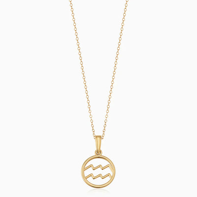 18k Gold Zodiac Sign Pendant Necklace