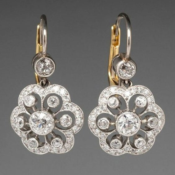 Exclusive Vintage Mandala Earrings with sparkling Crystal