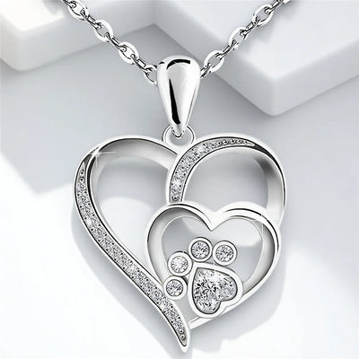 Crystal White Zircon Stone Heart Pendant Necklace