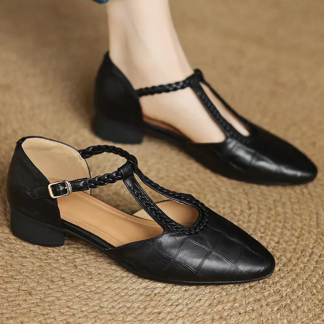 Nylah | Vintage Charm T-Strap Flats