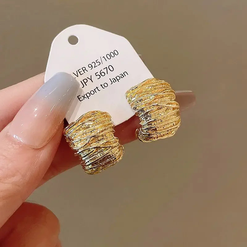 Ocean Shell Texture Stud Earrings