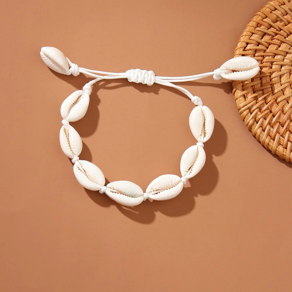 Bohemian Hawaiian Seashell Bracelet Necklace Set