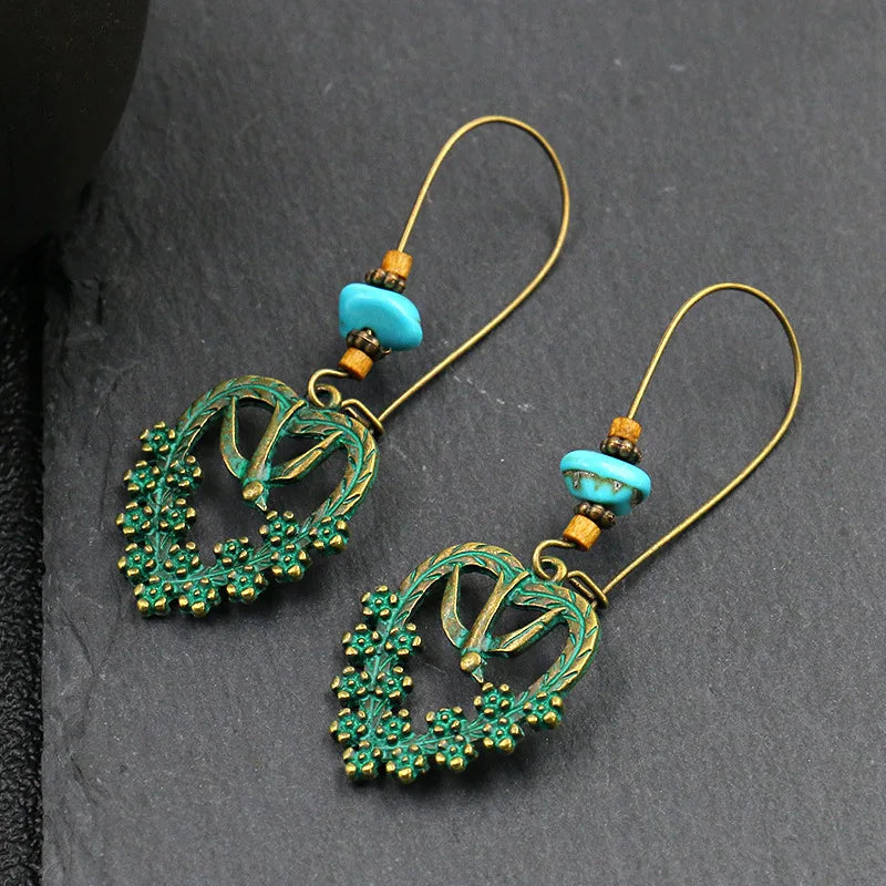 Ethnic Vintage Bohemia Big Ear Hook Drop Earrings