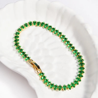 Luxury Emerald Cubic Zirconia CZ Tennis Bracelets