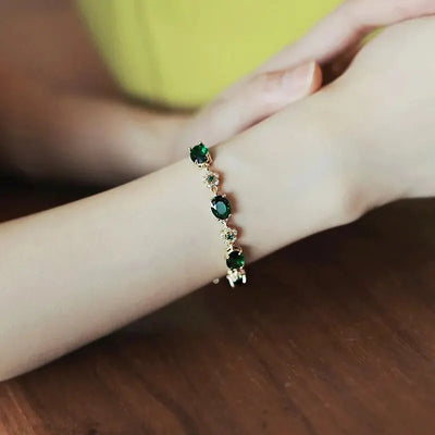 Luxury Green Rhinestone Crystal Bracelet
