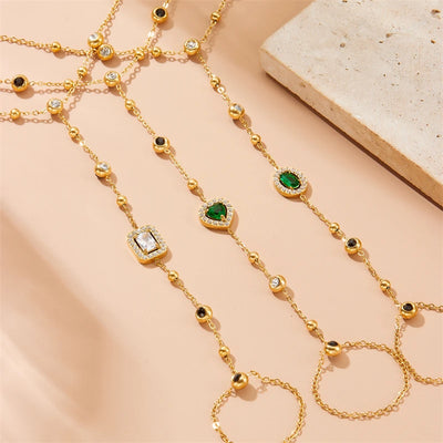 Emerald Love Rhinestone Bracelet