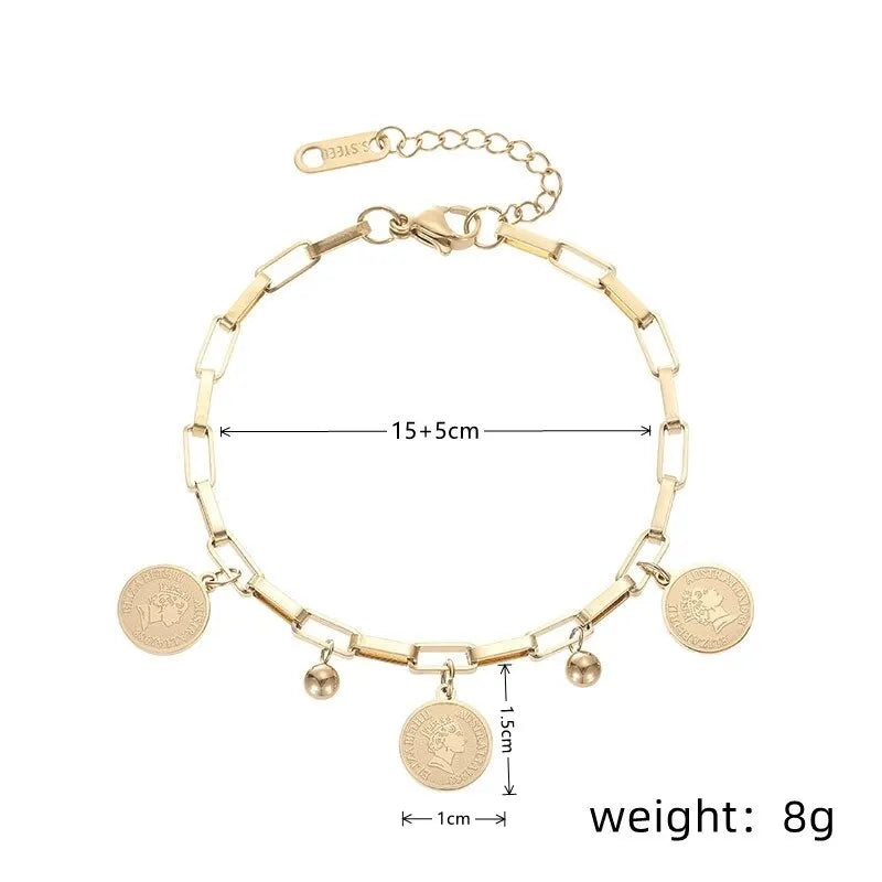 1pcs Gold-color Bracelet Ladies Hip Hop Style