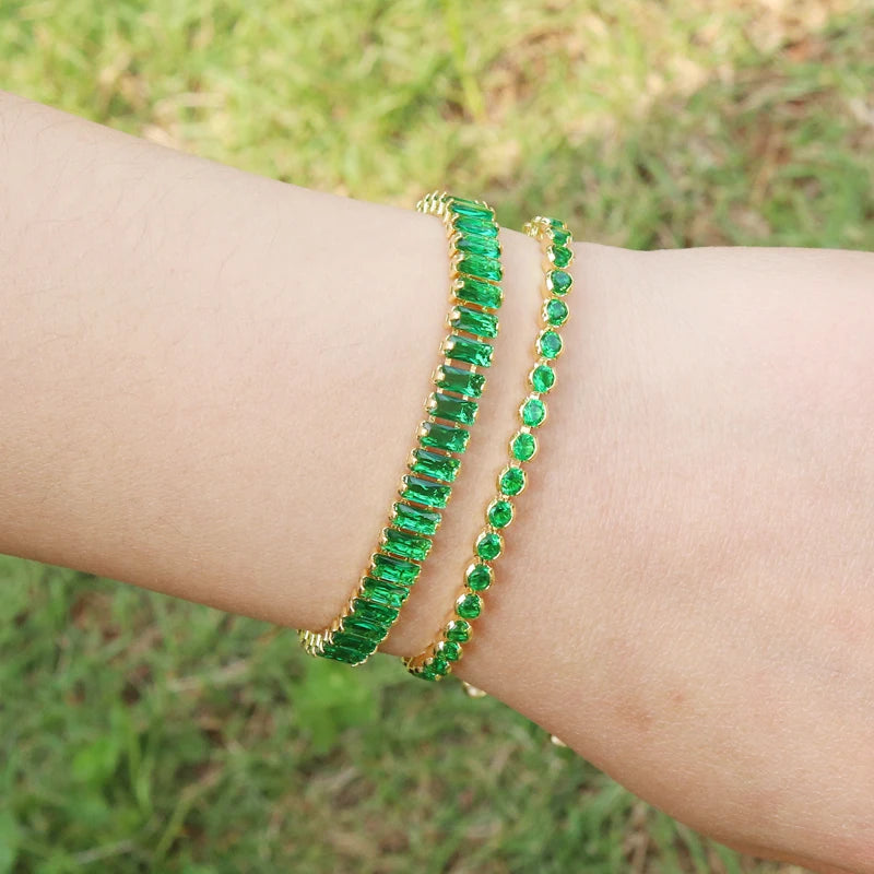 Luxury Emerald Cubic Zirconia CZ Tennis Bracelets