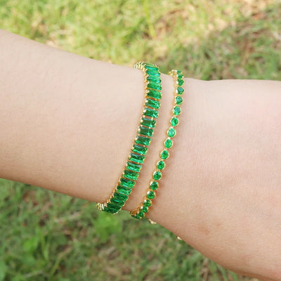 Luxury Emerald Cubic Zirconia CZ Tennis Bracelets