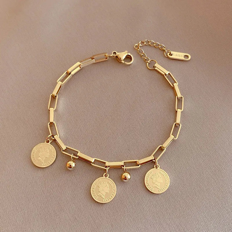 1pcs Gold-color Bracelet Ladies Hip Hop Style