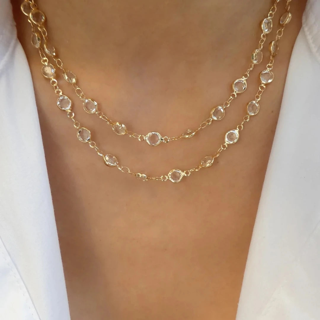 Rainbow Crystal Gemstone Retro Choker Colored Zircon Necklace