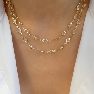 Rainbow Crystal Gemstone Retro Choker Colored Zircon Necklace