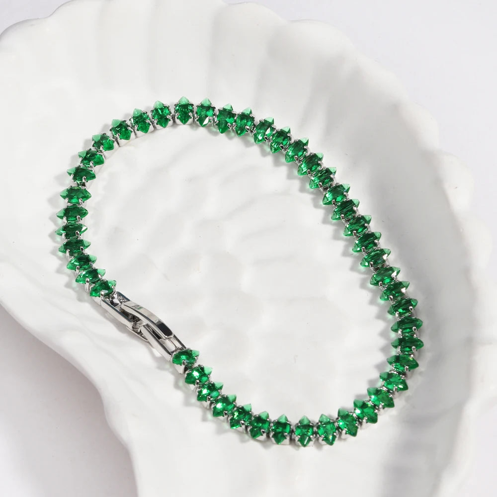 Luxury Emerald Cubic Zirconia CZ Tennis Bracelets