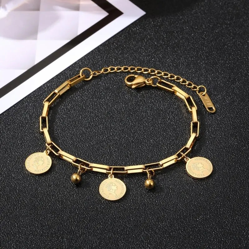 1pcs Gold-color Bracelet Ladies Hip Hop Style
