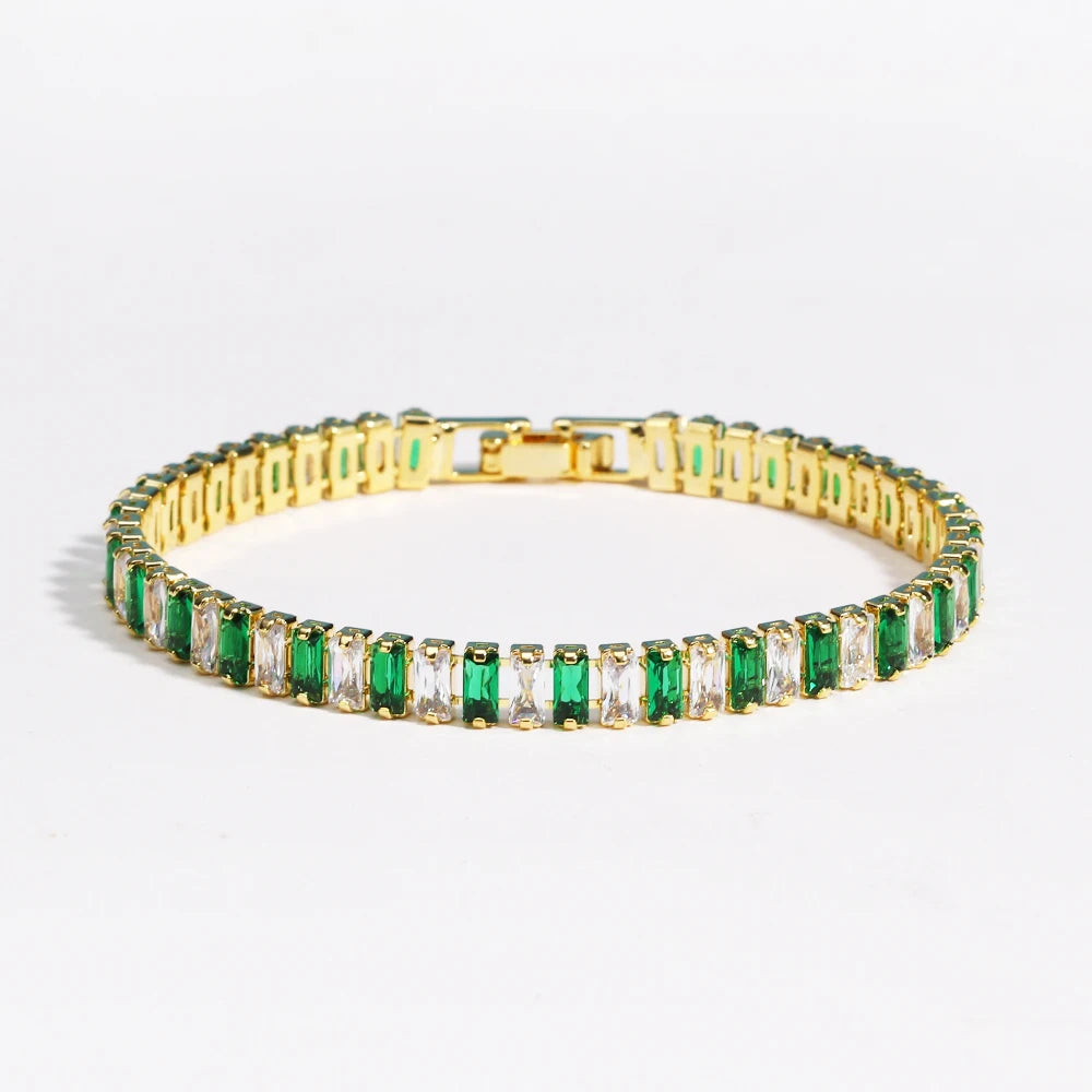 Luxury Emerald Cubic Zirconia CZ Tennis Bracelets