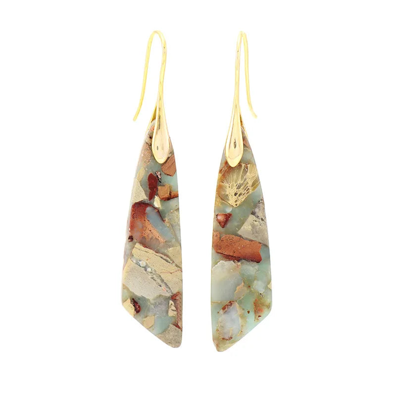 Bohemian Emperor Stone Geometric Pendant Earring