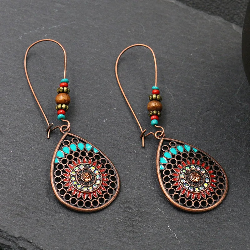 Ethnic Vintage Bohemia Big Ear Hook Drop Earrings