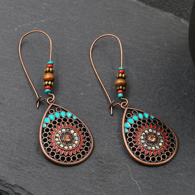 Ethnic Vintage Bohemia Big Ear Hook Drop Earrings