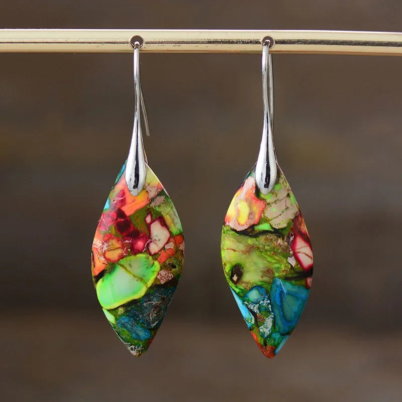 Bohemian Emperor Stone Geometric Pendant Earring