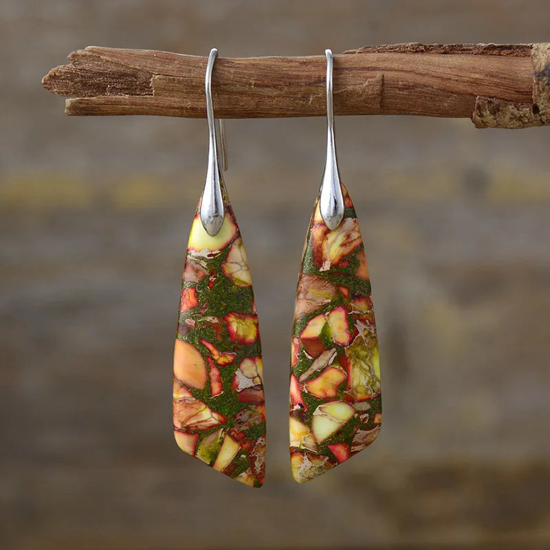 Bohemian Emperor Stone Geometric Pendant Earring