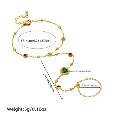 Emerald Love Rhinestone Bracelet