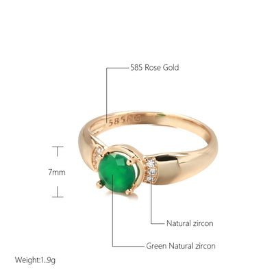 Gold with Circle Cut Emerald Zircon Ring