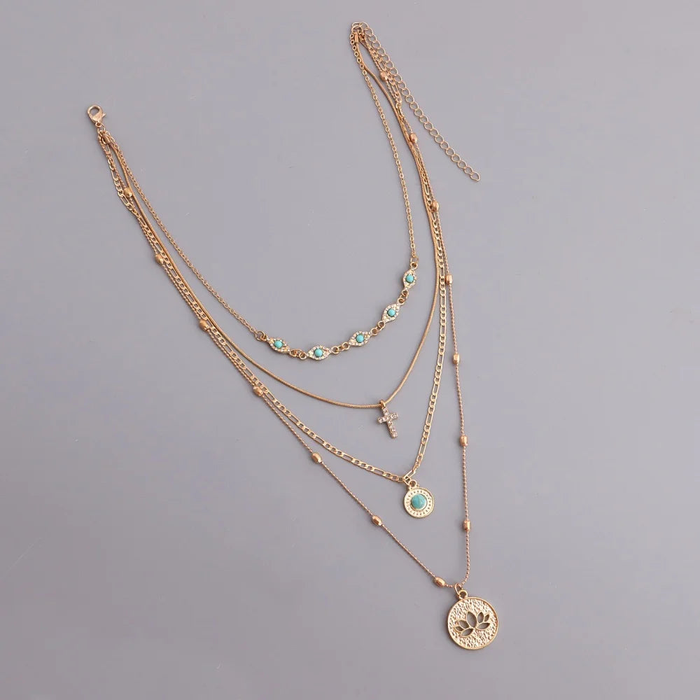 Vintage Bohemian Multi layer Necklace Set