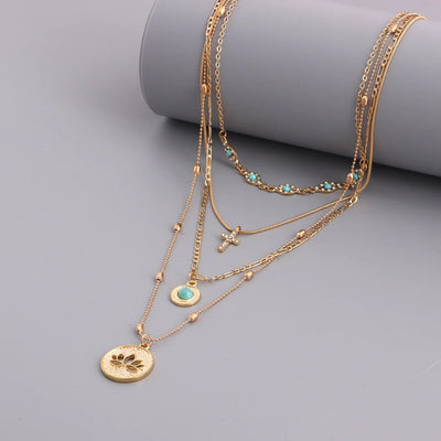 Vintage Bohemian Multi layer Necklace Set