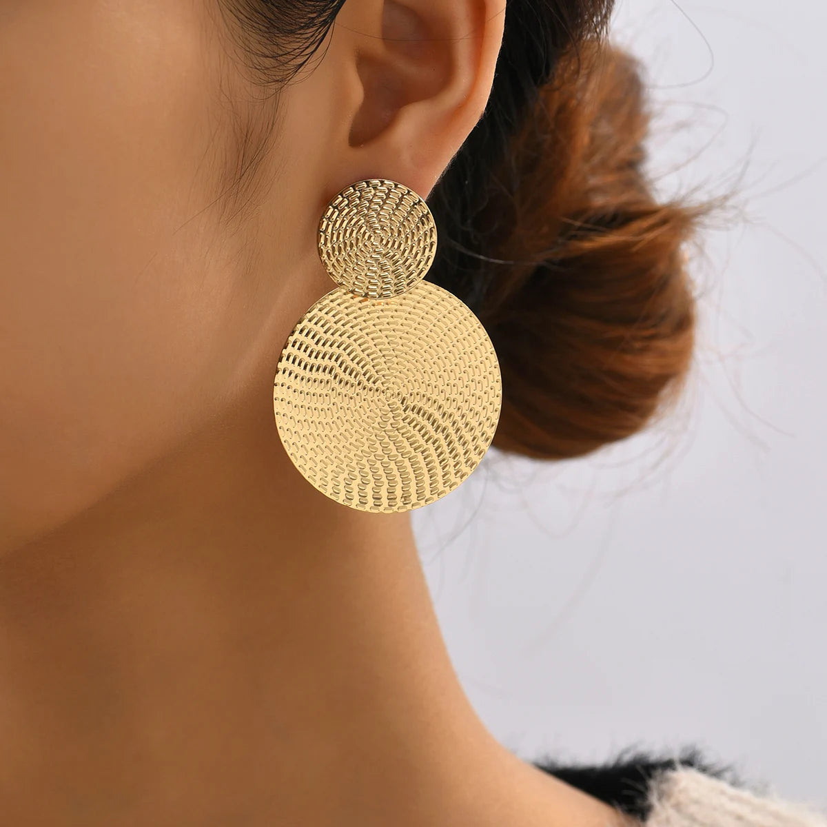 Bohemia Trendy Geometric Metal Round Earrings
