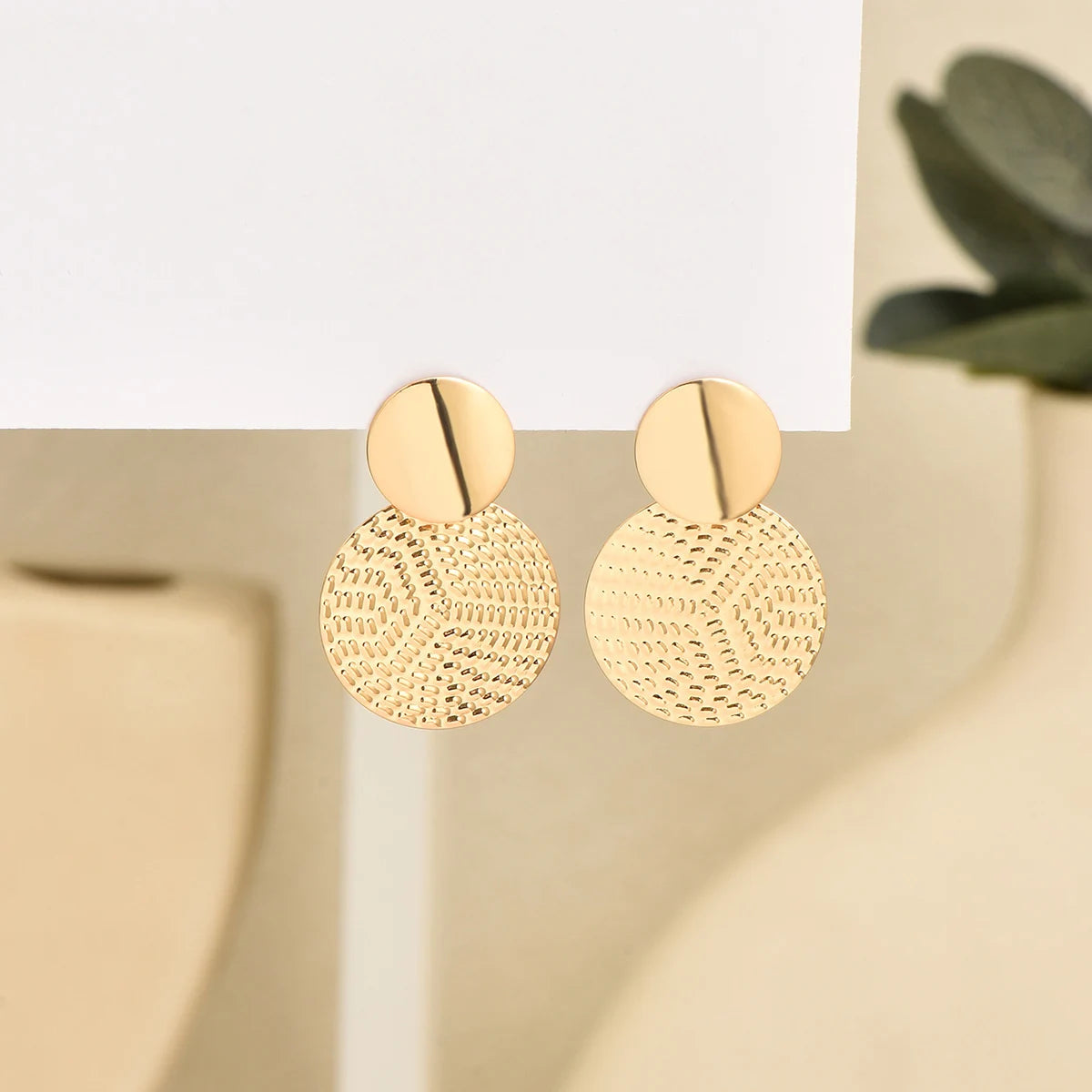 Bohemia Trendy Geometric Metal Round Earrings