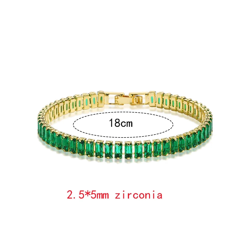 Luxury Emerald Cubic Zirconia CZ Tennis Bracelets